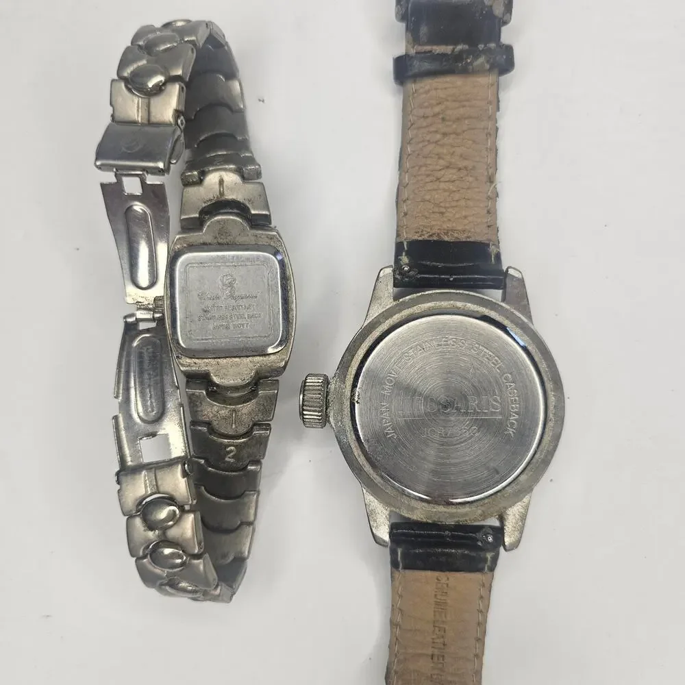 Lot of 2 WristWATCH Silver Gold Steampunk Analog Timepiece Project Gift
